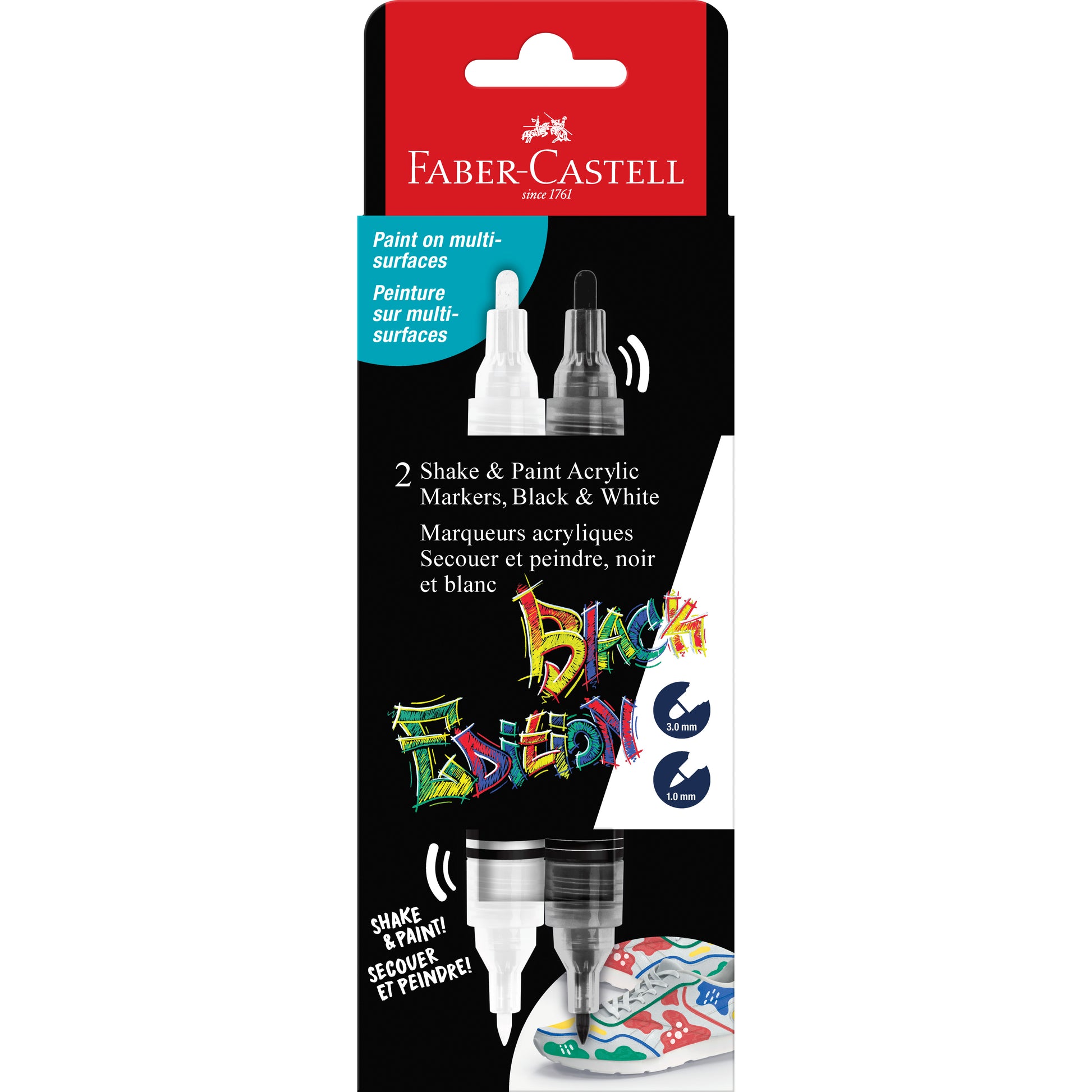 Black Faber Castell Black Edition Shake & Paint Markers, Black and White, Set of 2 Playing & Learning