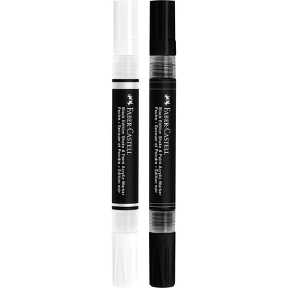 Black Faber Castell Black Edition Shake & Paint Markers, Black and White, Set of 2 Playing & Learning
