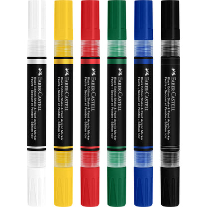Black Faber Castell Black Edition Shake & Paint Markers, Classic colours, Set of 6 Playing & Learning