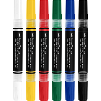 Black Faber Castell Black Edition Shake & Paint Markers, Classic colours, Set of 6 Playing & Learning