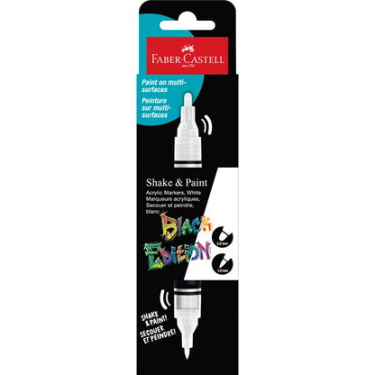 Black Faber Castell Black Edition Acrylic Shake & Paint Marker, White - 1 Pack Kids Markers