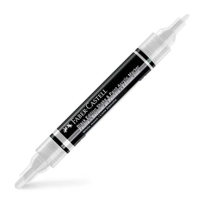 White Smoke Faber Castell Black Edition Acrylic Shake & Paint Marker, White - 1 Pack Kids Markers