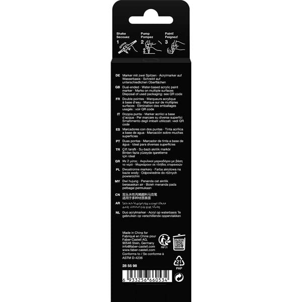 Black Faber Castell Black Edition Acrylic Shake & Paint Marker, Black - 1 Pack Kids Markers