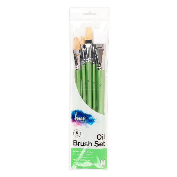 White Smoke Hue Brush Set Oil Hog Hair/Taklon 6Pc Value Pk#4 Paint Brushes