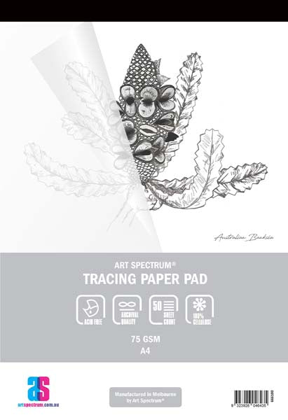 White Smoke Art Spectrum Tracing Pad, A4 75gsm 50 sheet pads Tracing Pads