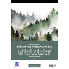 White Smoke Art Spectrum Sustainable Watercolour Pad - 25% recyclable cotton, A4 300gsm 12 sheets Pads