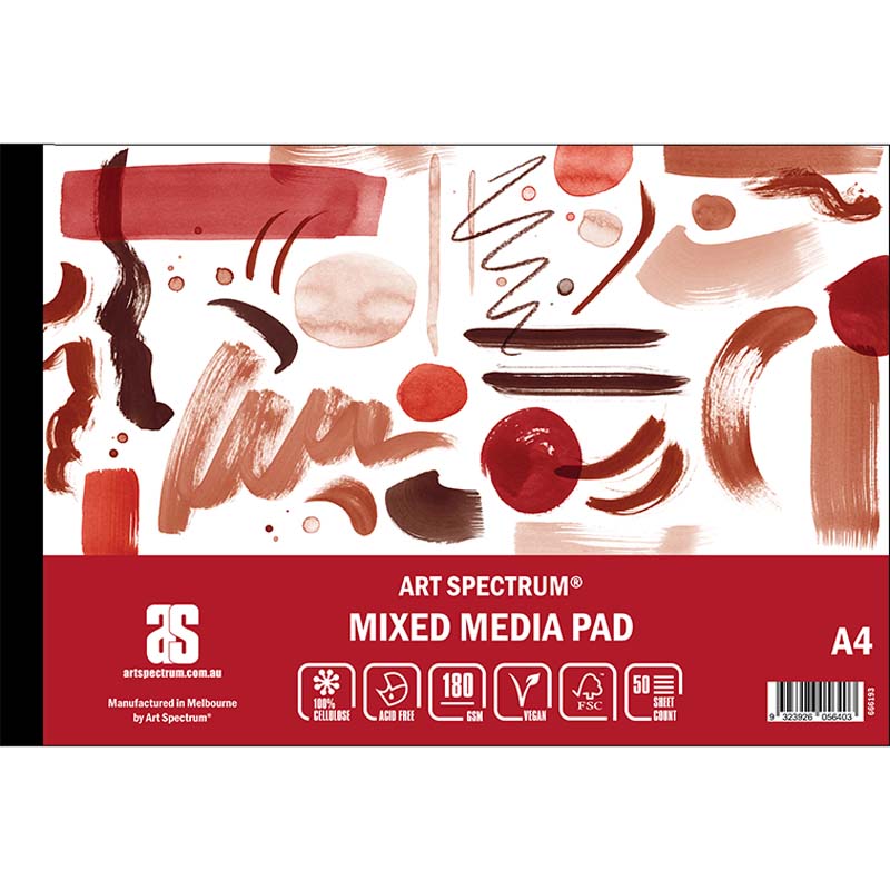 White Smoke Art Spectrum Mixed Media Pad, A4 180gsm  50 sheets Pads