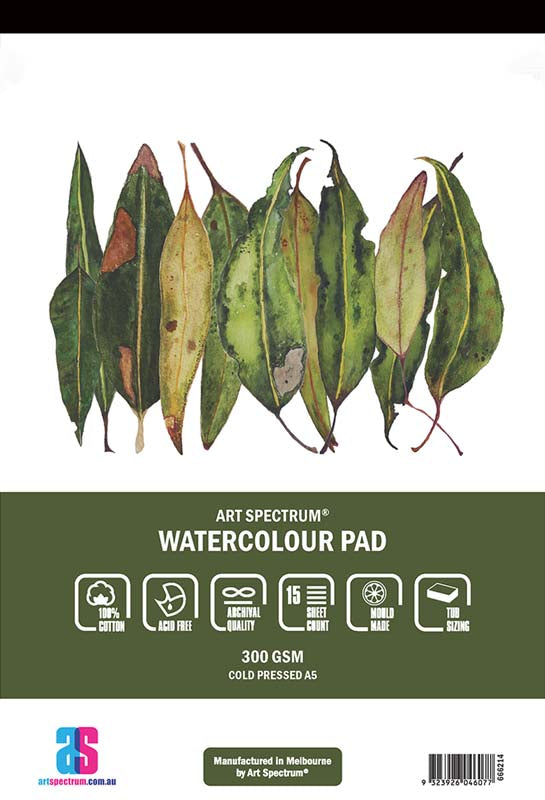 White Smoke Art Spectrum 100% Cotton Watercolour Pad, A5 300gsm cold pressed 15 sheets Pads