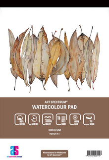 White Smoke Art Spectrum 100% Cotton Watercolour Pad, A4 300gsm rough 15 sheets Pads