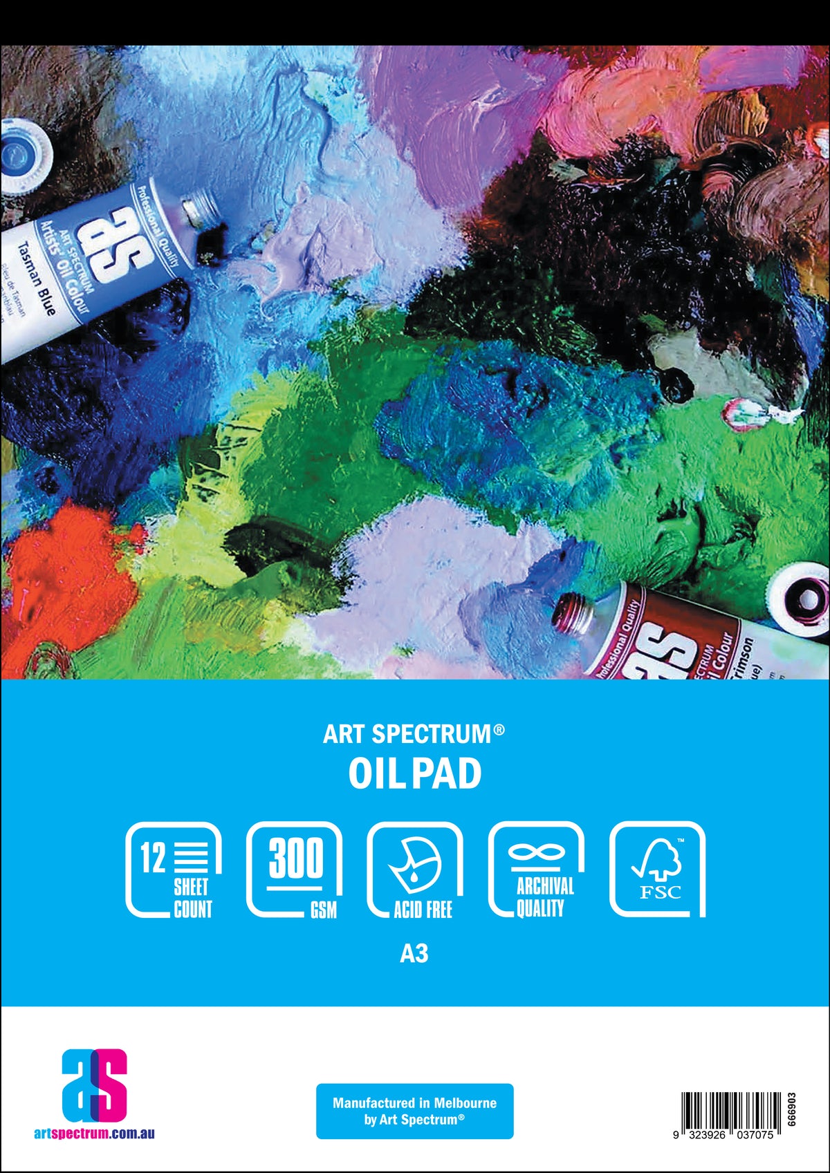 Deep Sky Blue Art Spectrum  Oil Pad A3 300GSM 12 Sheets Oil Pads