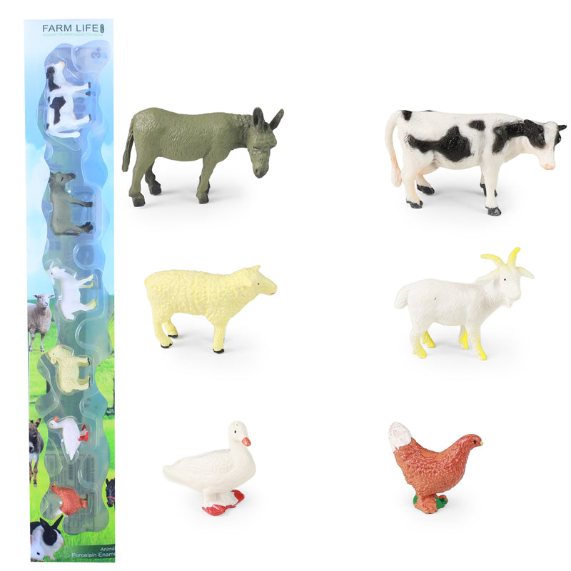 Light Gray Farm Animal Set 6pc Animal Toys