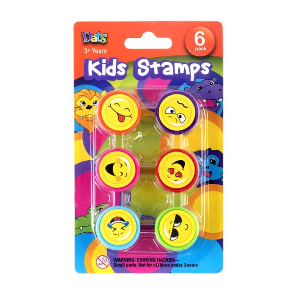 Coral Dats Smiley Faces Stamps, 6pk Kids Activities