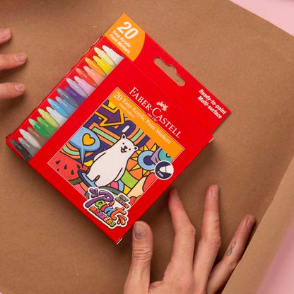 Rosy Brown Faber Castell Easy Acrylic Paint Markers, Assorted Colours - 10 Pack Kids Markers