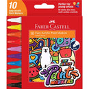 Firebrick Faber Castell Easy Acrylic Paint Markers, Assorted Colours - 10 Pack Kids Markers