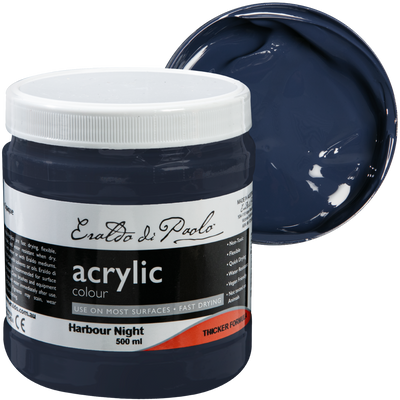 Black Eraldo di Paolo Acrylic Paint, Harbour Night, 500ml Acrylic Paints