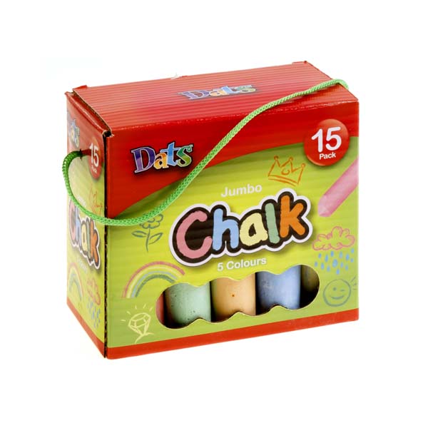 White Smoke Dats Jumbo Coloured Chalk, 15pk Kids Activities