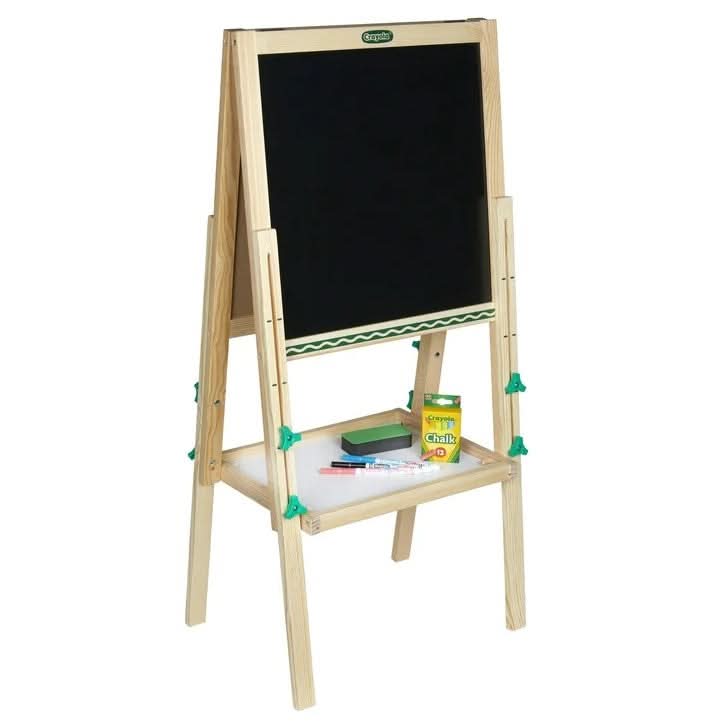 White Smoke Crayola Dual Sided Wooden Art Easel 119cm(H)x44cm(W)x45cm(D) Kids Painting Sets