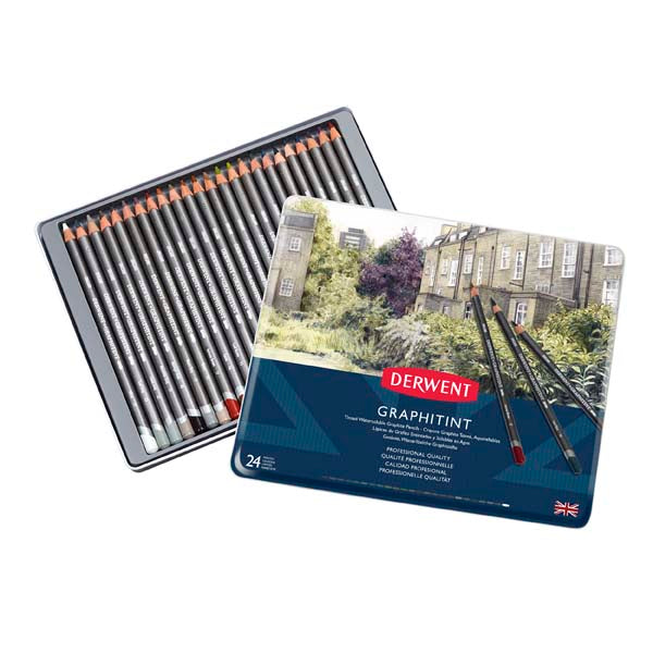 White Smoke Derwent Graphitint Tin 24 Pencils