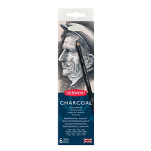 White Smoke Derwent Charcoal Pencils Tin 6 Pencils