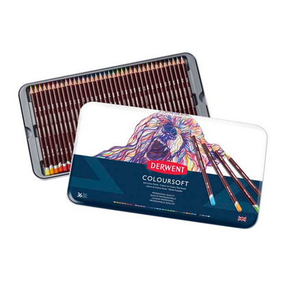 White Smoke Derwent Pencils Coloursoft Tin 36 Pencils