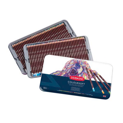 White Smoke Derwent Pencils Coloursoft Tin 72 Pencils