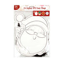 White Smoke Xmas Face Mask Xmas Colouring Kit, Santa, Elf, Reindeer & Snowman, 24pk 20cm Christmas