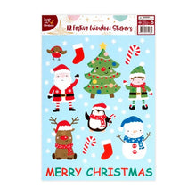Light Cyan Xmas Window Stickers, 9pk 42x28.5cm Christmas