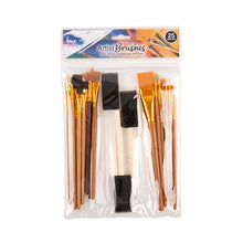 Light Gray Hue Paint Brushes, Assorted Sizes with Foam, 25Pc Kids Painting Supplies