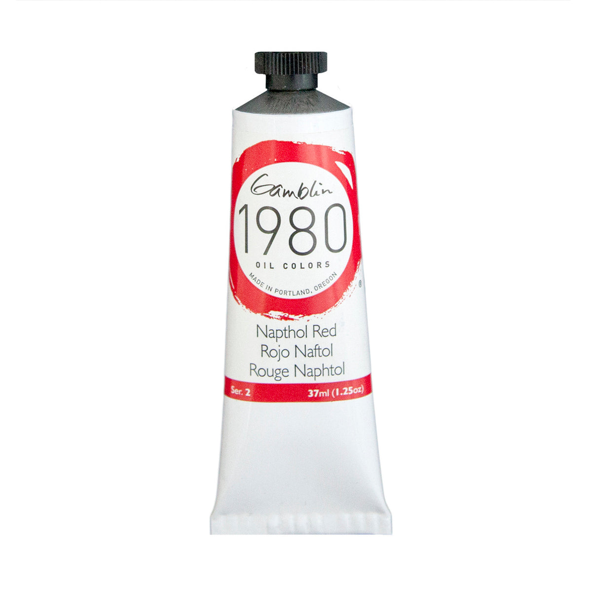 White Smoke Gamblin 1980 Oil Paint, Napthol Red, S2, 37ml Oil Paint