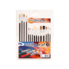 Seashell Hue Paint Brushes with Wooden Handles, Assorted Sizes, 15Pc Kids Painting Supplies