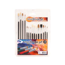 Seashell Hue Paint Brushes with Wooden Handles, Assorted Sizes, 15Pc Kids Painting Supplies