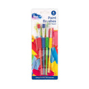 White Smoke Hue Paint Brushes, Assorted Sizes with Soft Grips, 4Pc Kids Painting Supplies