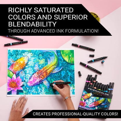 Light Gray Prismacolor Premier Dual-Ended Art Markers – Hyper Brights, Set of 12 Pens & Markers