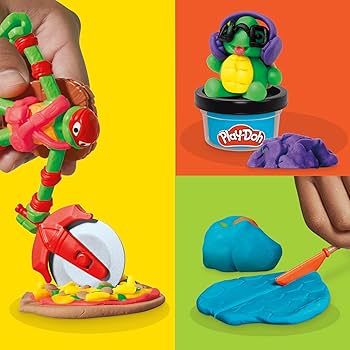 Gold Play-Doh Teenage Mutant Ninja Turtles Cowabunga Creations Playset Kids Clay, Dough & Modelling