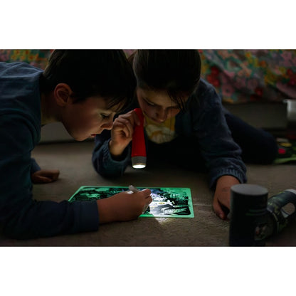 Black HeyDoodle Glow-in-the-Deep Mini Colouring & Doodle Mat, A4 Kids Colouring Books
