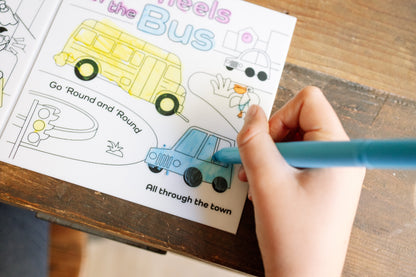 Lavender HeyDoodle Wheels On The Bus Tales - Reusable Colouring Book Kids Colouring Books