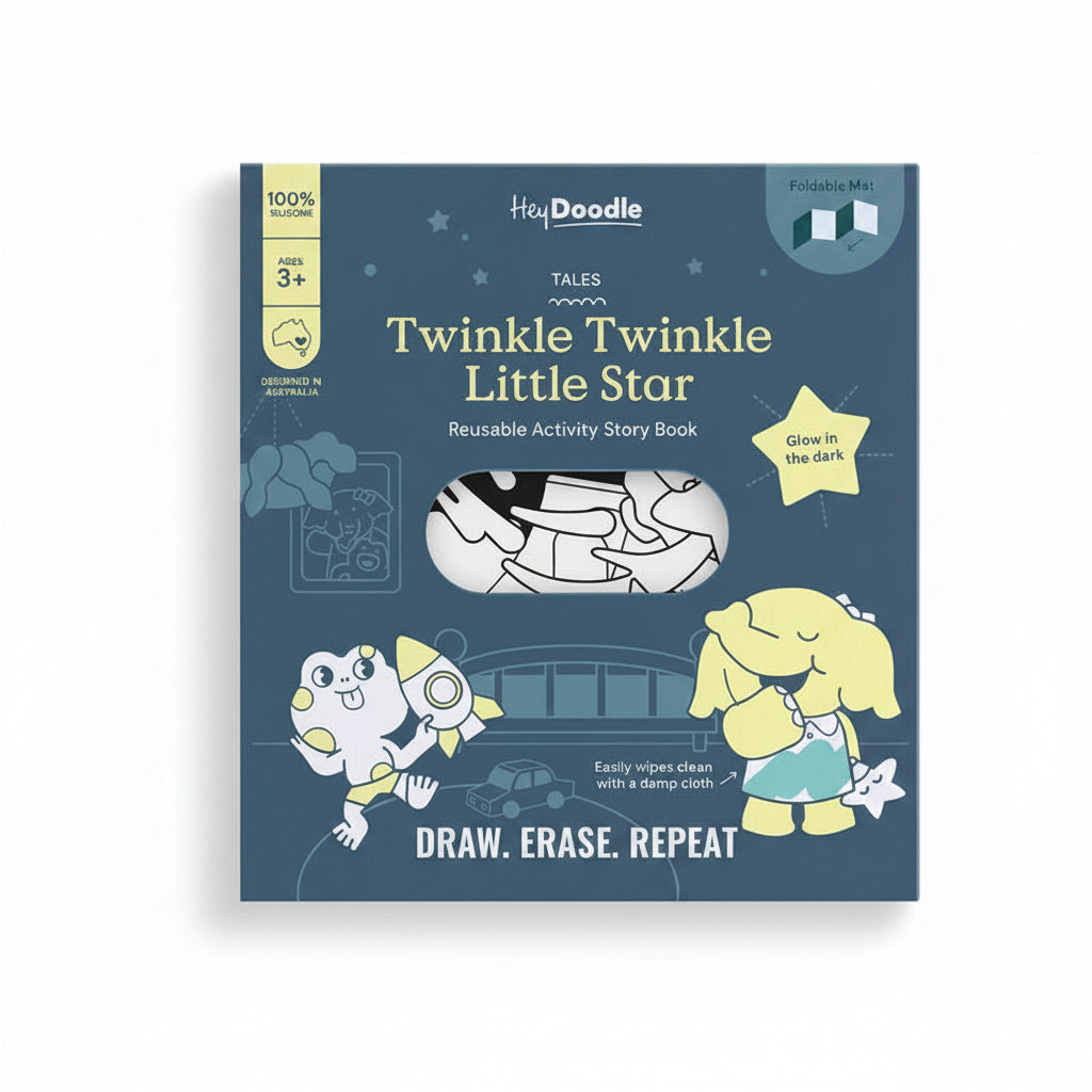 Dark Slate Gray HeyDoodle Twinkle Twinkle Little Star Tales - Reusable Colouring Book Kids Colouring Books