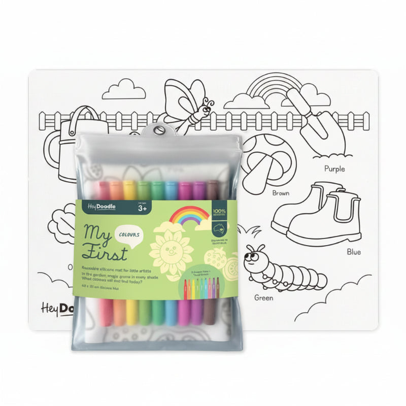 White Smoke HeyDoodle My First Colours Colouring & Doodle Mat, 40x30cm Kids Colouring Books