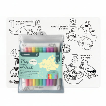 White Smoke HeyDoodle My First Counting Colouring & Doodle Mat, 40x30cm Kids Colouring Books