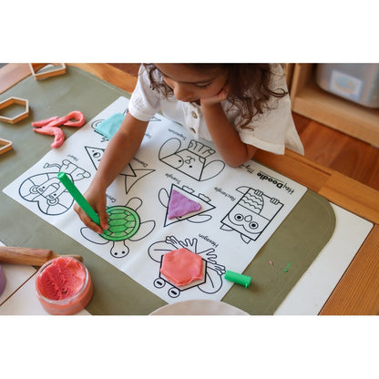 Dark Sea Green HeyDoodle My First Shapes Colouring & Doodle Mat, 40x30cm Kids Colouring Books