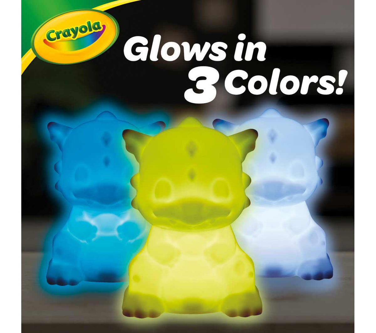 Colorful Light-Ups dragon glowing in three colors