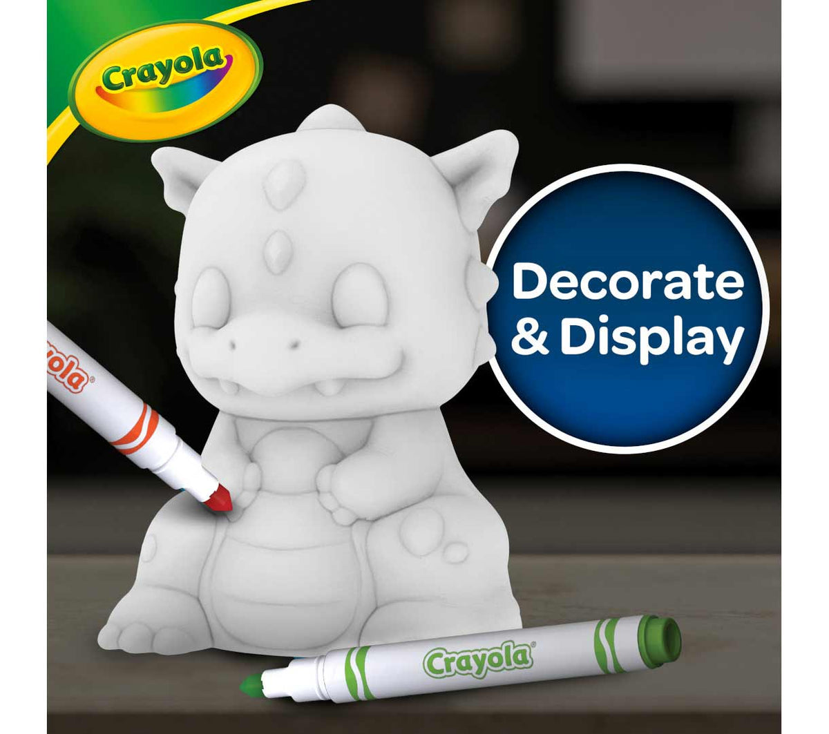 White Light-Ups dragon figure with purple marker decorating