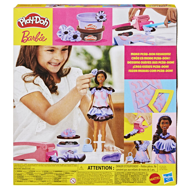 Light Gray Play-Doh Barbie Fashionista Ruffles Doll Set Kids Clay, Dough & Modelling