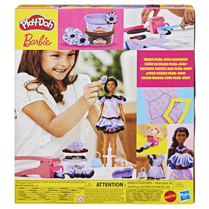 Light Gray Play-Doh Barbie Fashionista Ruffles Doll Set Kids Clay, Dough & Modelling