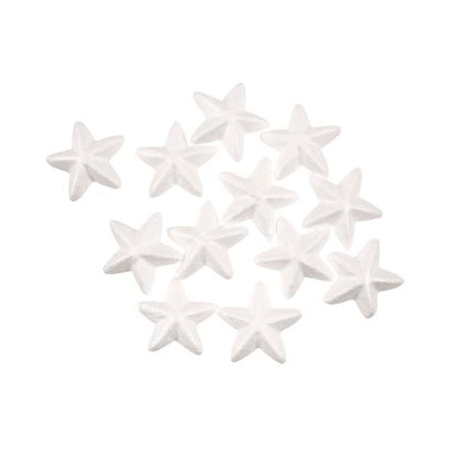 White Smoke Xmas DIY Foam Stars, 12pk 6.5cm Christmas