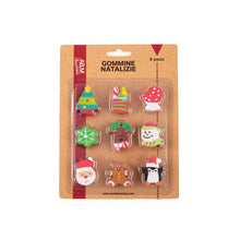 Dark Salmon Xmas Eraser Pack, 9pk Christmas