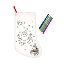White Smoke Xmas DIY Canvas Stocking, 41x25cm Christmas
