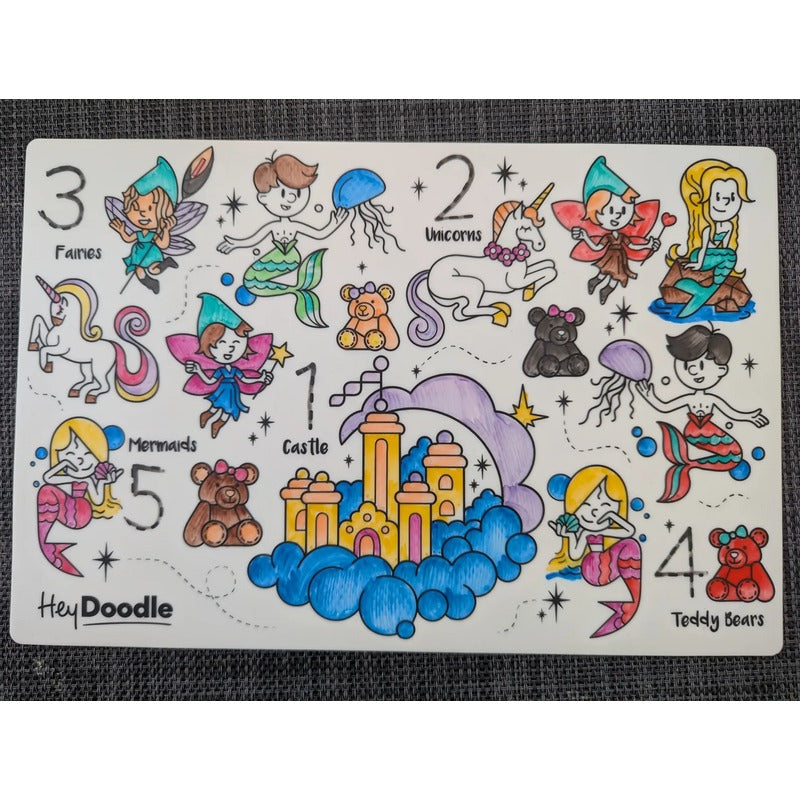 Gray HeyDoodle Sugar & Spice Mini Colouring & Doodle Mat, A4 Kids Colouring Books