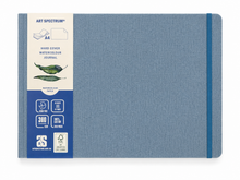Light Slate Gray Art Spectrum Watercolour Hard Cover Journal, Blue Linen Cover, A4 Journals & Notebooks