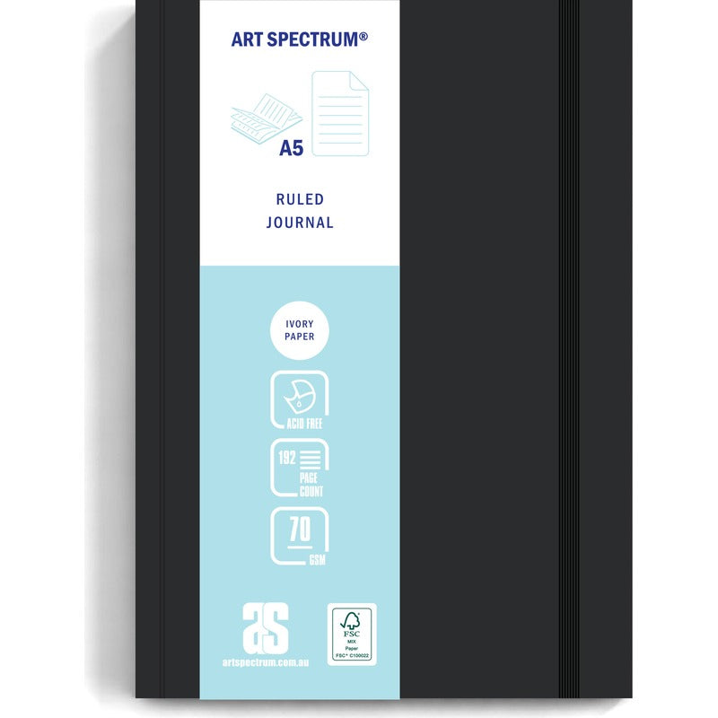 Dark Slate Gray Art Spectrum A5 Large Soft Cover Notebook Ruled 192 page Black Pads
